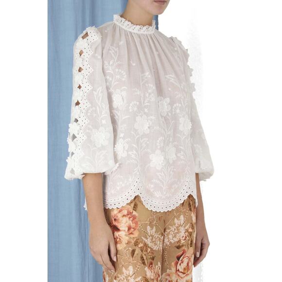 Zimmermann Rosa Embroidered Top size US 4 - Picture 1 of 9
